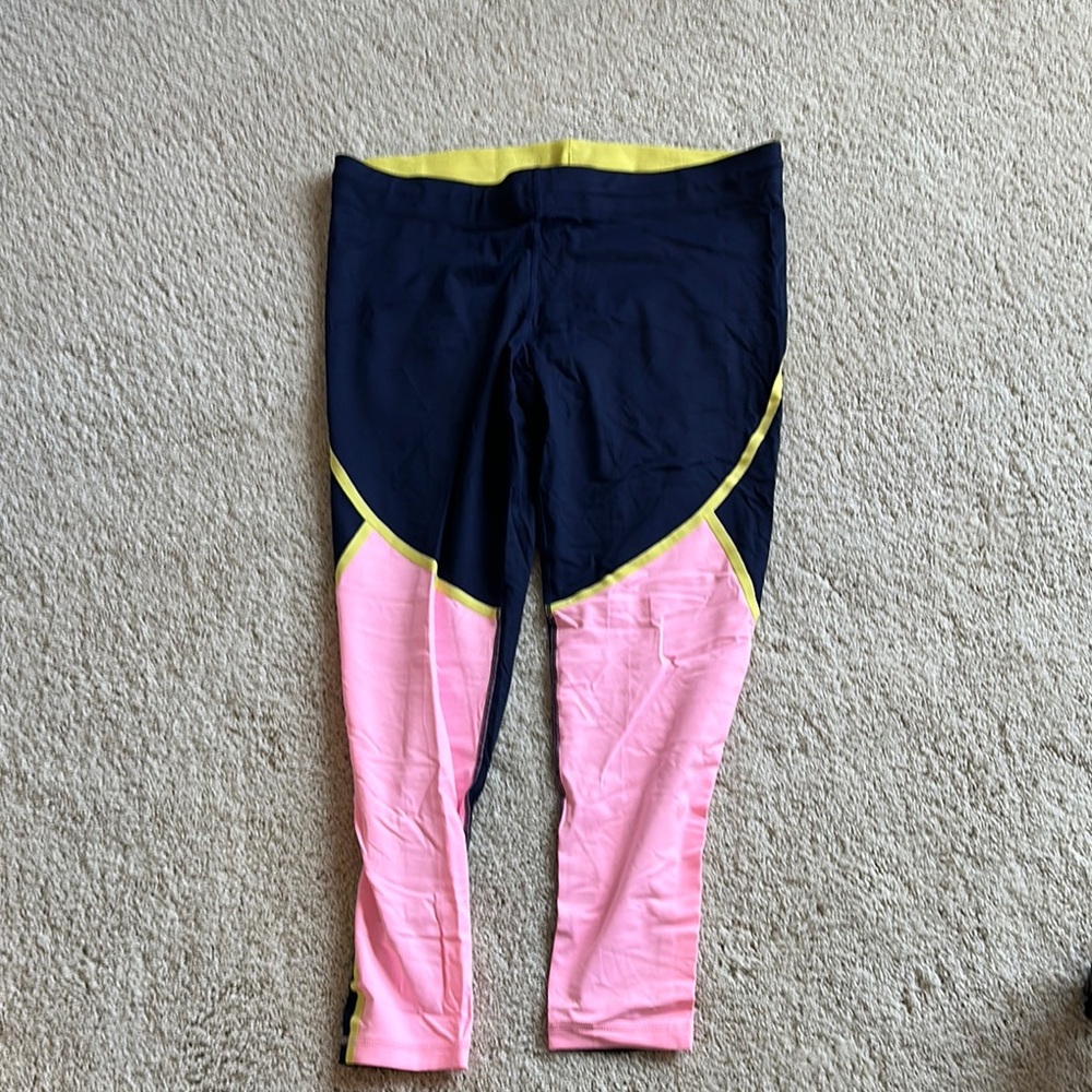 New Balance Pink and Blue Color-Block Leggings
